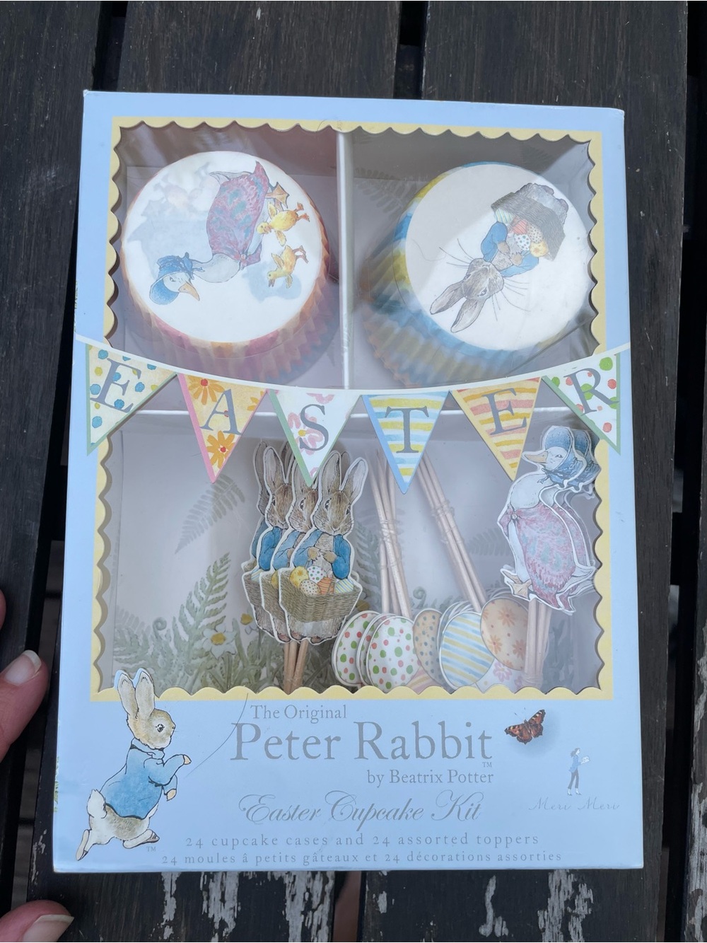 Meri Meri Beatrice Potter Peter Rabbit Easter Cupcake Kit New Sealed Box 24 PCS